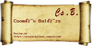 Csomós Balázs névjegykártya