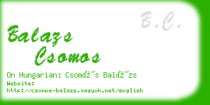 balazs csomos business card